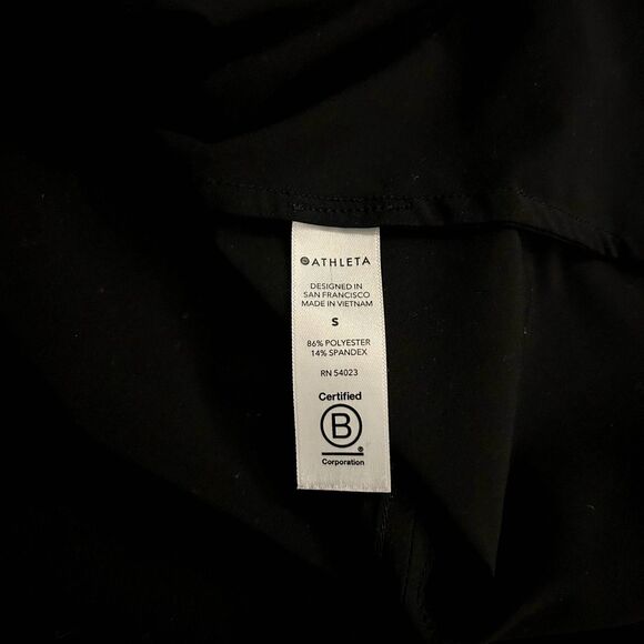 EUC Athleta Black Zephyr V-Neck Short Sleeve Top Size Small I Athleisure Sport - Picture 10 of 10